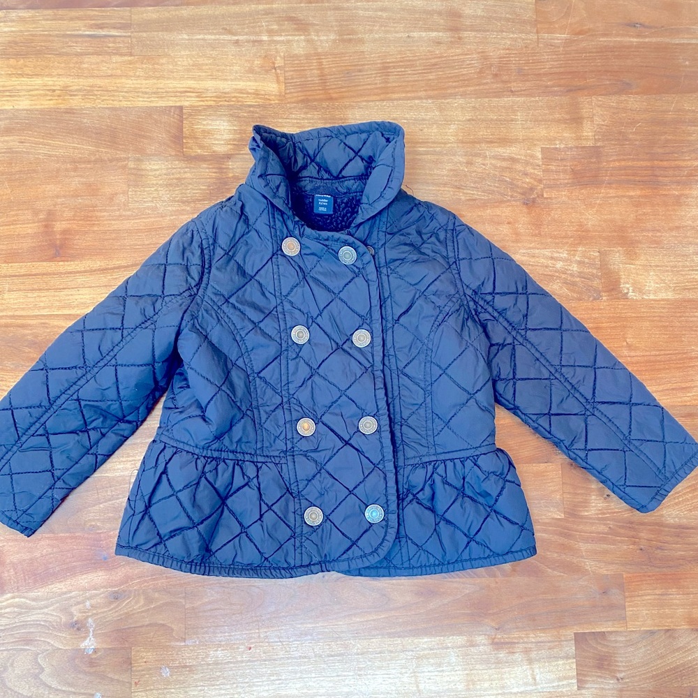 Navy blue, quilted, snap closure, warm, 3T toddler jacket